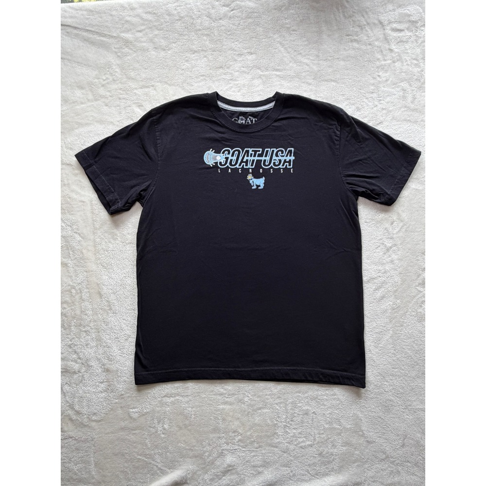 GOAT USA Black Lacrosse Graphic T-Shirt Mens Small Excellent